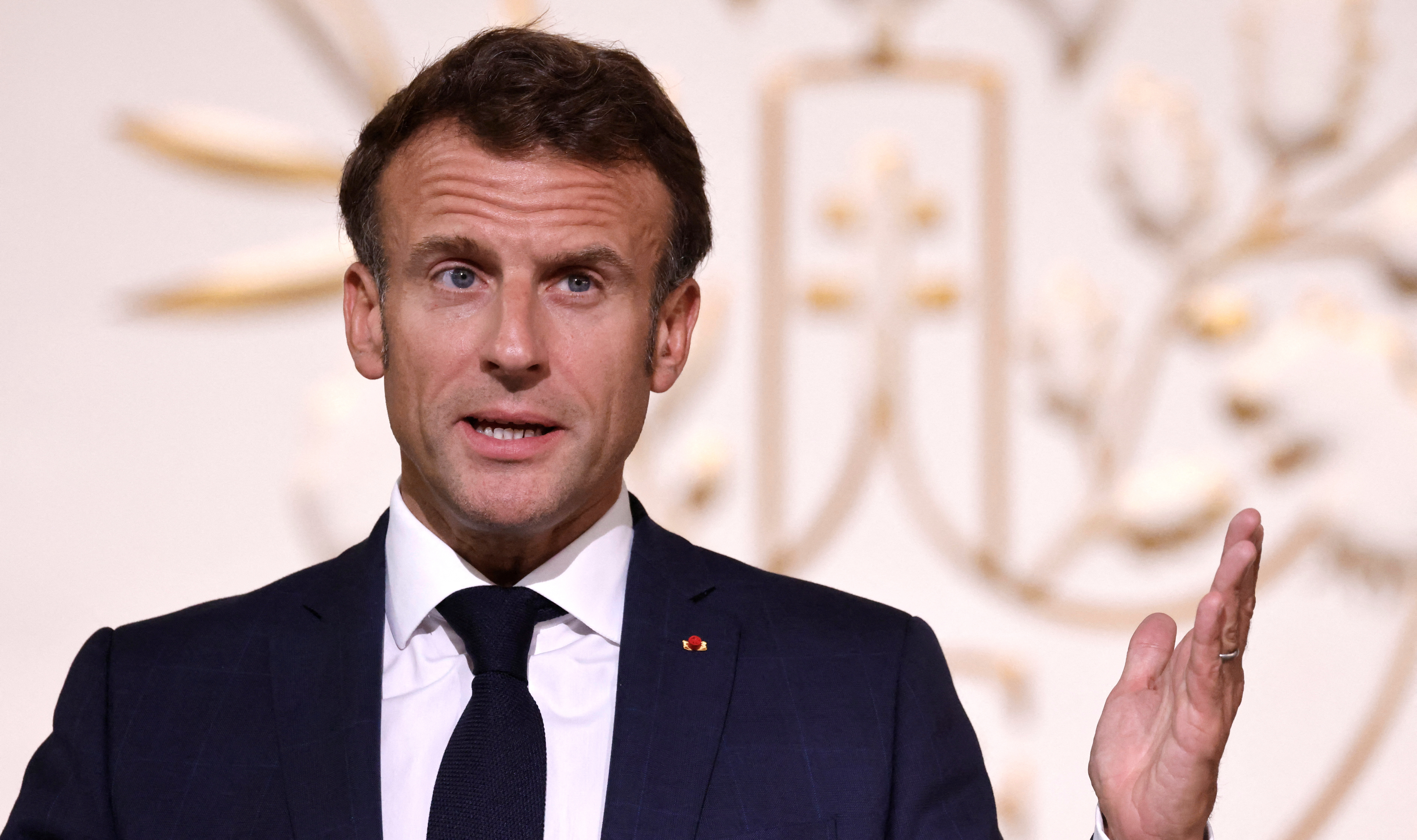 French President Emmanuel Macron (photo credit: Pool via Reuters))