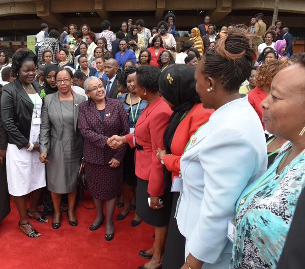First Lady Margaret Kenyatta interacts with members of the NALSA at KICC, Nairobi [photo credit: smartkenya.co.uk]