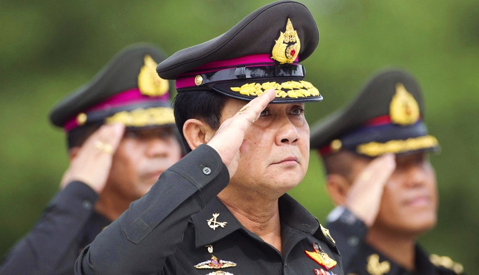 General Prayuth Chan-Ocha (center) overthrew a care taker government in May