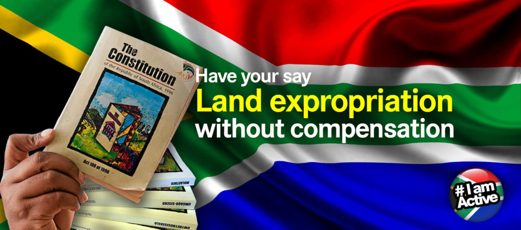 Advertisement for public comments on land expropriation bill (photo credit: dearsouthafrica.co.za)