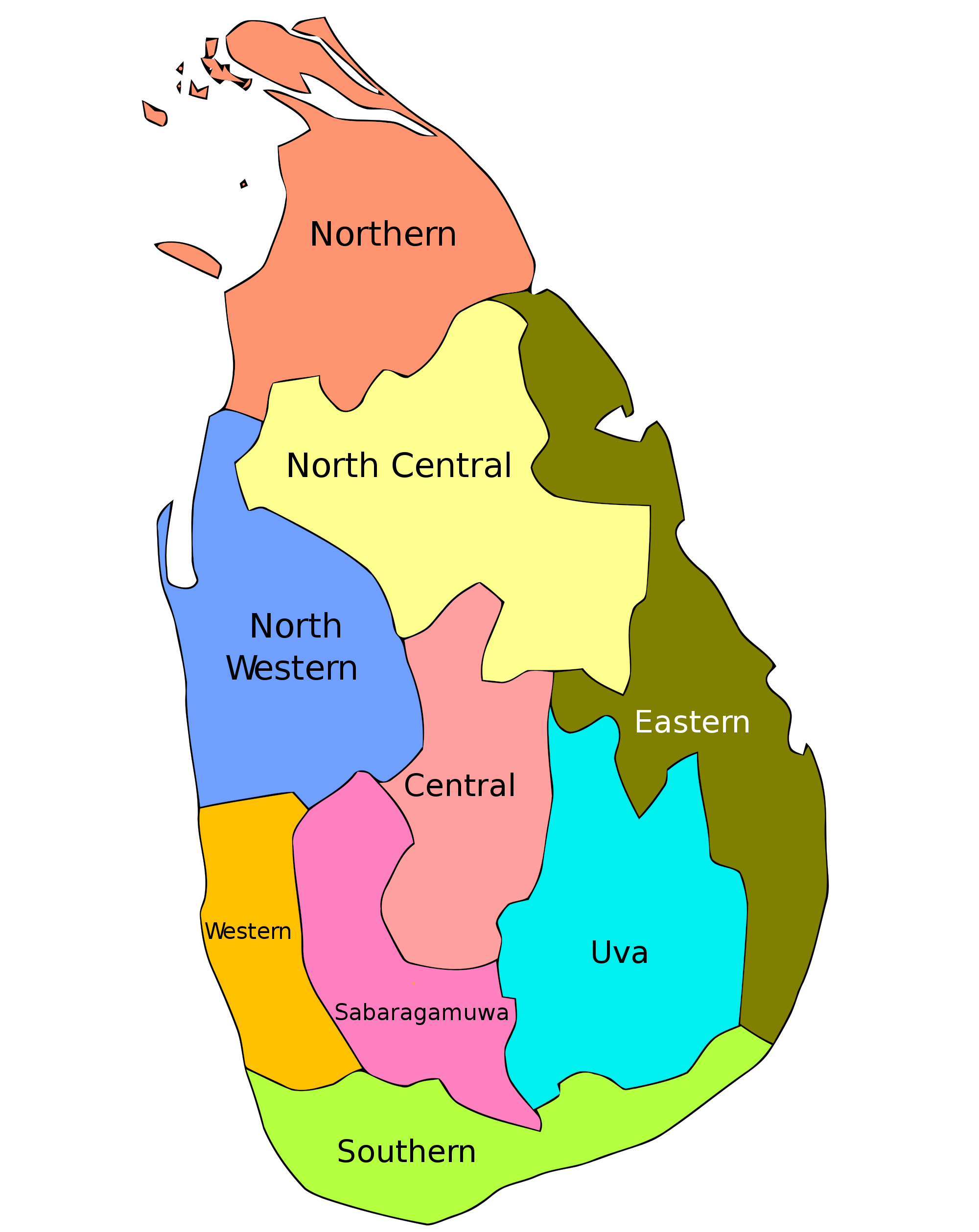 Provinces of Sri Lanka (photo credit: Wikipedia)