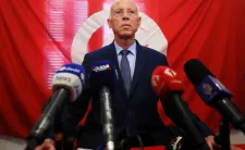 President of Tunisia Kais Saied (photo credit: Muhammad Hamed / Reuters)
