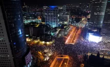 Protesters filled the streets of Tel Aviv, Israel on 21 January to protest against proposed judicial reforms (photo credit: Reuters)