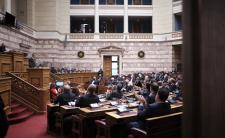 Prime Minister Kyriakos Mitsotakis speaks in Parliament (credit: Prime Minister's Press Office/Dimitris Papamitsos via Flickr)