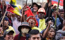 Indigenous protestors in Quito, Ecuador (photo credit: Joaquin Montenegro Humanante/dpa/Alamy)