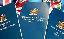 Constitution of Fiji in English, Fijian, and Fiji Hindi (photo credit: Fiji Legal Aid Fiji via Facebook)