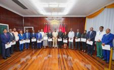 Commissioners taking their oath of office at the Office of the President in April 2024 (credit: Department of Public Information of Guyana)
