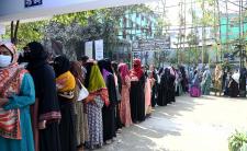 Voters lining at polling station to cast their ballots for the 13th National Parliament Election and the 2026 Referendum (credit: Press Information Department of Bangladesh via Wikimedia Commons)