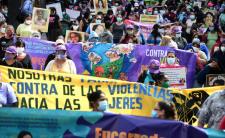 Protesters march in Tegucigalpa, Honduras on 25 January 2021 (photo credit: CNN)