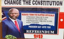 Referendum Banner Featuring President Weah (photo credit: FPA)