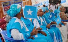 Somali women wearing dresses ornamented with the Somali national flag (Photo credit: Phil Moore/IRIN)