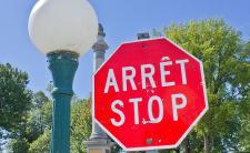 Bilingual traffic sign in Quebec City, Canada (photo credit: WorldAtlas.com)
