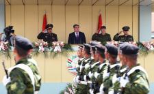 President Rahmon inaugurates a newly-founded special service military brigade (photo credit: Media Services of the President of the Republic of Tajikistan)