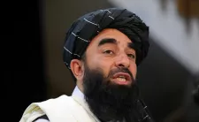Taliban government spokesman Zabihullah Mujahid (photo credit: Rahmat Gul)