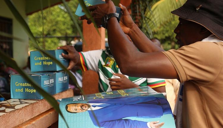 Presidential campaign in Cameroon, 2025 (credit: Simbanematick via Wikimedia Commons)