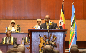 President Yoweri Museveni addressing parliament (photo credit: The Observer)